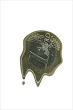 Melting euro coin