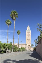 The minaret of Koutoubia Mosque in Marrakech