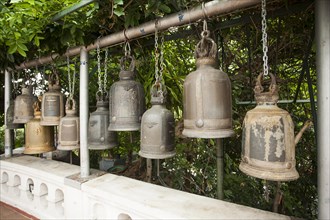 Buddhist prayer bells at Wat Saket Ratcha Wora Maha Wihan