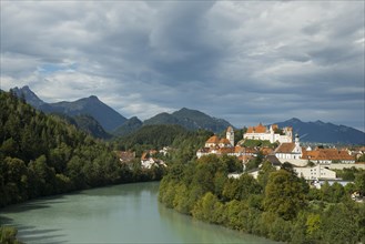 Fussen with Lech in front of Allgau Alps