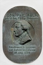 Commemorative plaque to bookseller Johann Philipp Palm