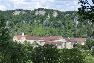View of the Beuron Archabbey in the Danube valley