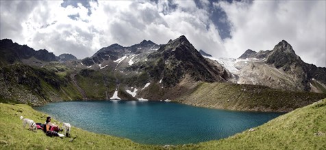 Lake Grunausee in the Stubai Alps