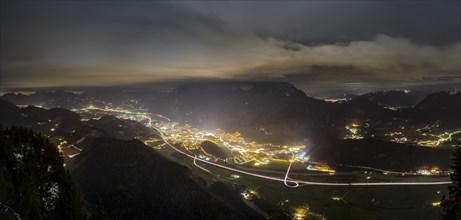 View of Inn Valley with Kufstein at night