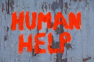 Graffiti reading Human help