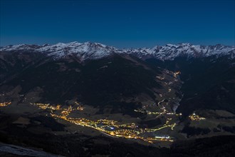 Illuminated valleys at night