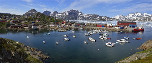 View over Tasiilaq harbour and Kong Oscars Havn