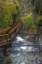 Boardwalk in the Seisenberg Gorge with Weissbach stream