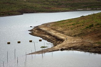 Jaguari reservoir with low water after a long drought