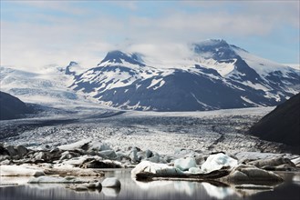 Glacial lake and glacier