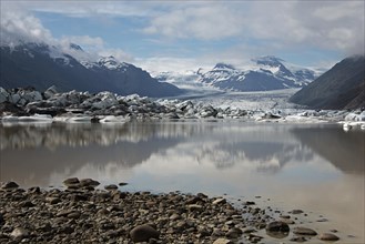 Glacial lake and glacier