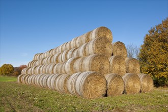 Stacked straw bales