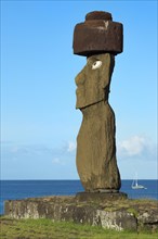 Moai wearing a Pukao topknot