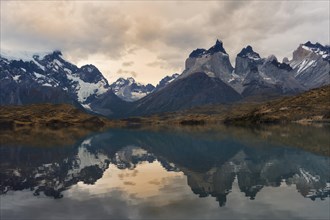 Cuernos del Paine reflecting in Lago Pehoe