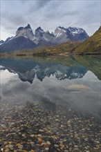 Cuernos del Paine reflecting in Lago Pehoe