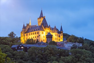 Schloss Wernigerode Castle at dusk