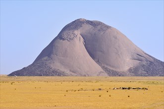 Aicha monolith in the flat desert