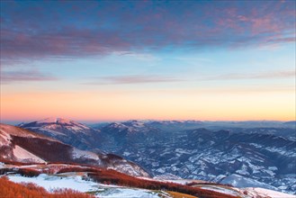 Winter sunset on Mount Nerone