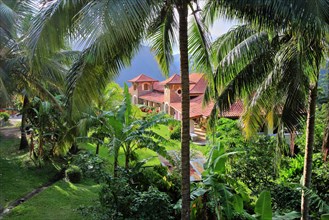 Tropical garden with Villa des La Haut Resorts