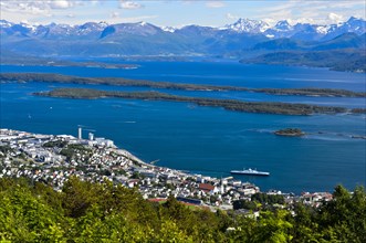 Panoramic view of Molde on Moldefjord shore