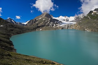 Turquoise reservoir lake