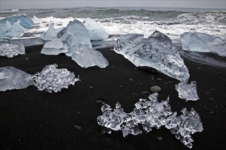 Chunks of floating ice