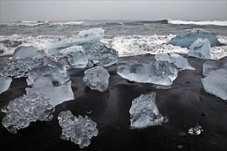 Chunks of floating ice