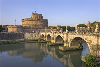 Castel Sant'Angelo and Ponte Sant'Angelo over the Tiber river