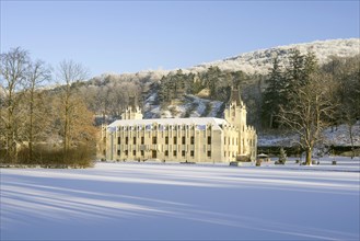 Hernstein Castle in winter