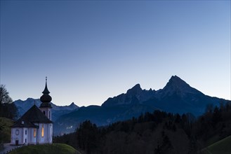 Pilgrimage church Maria Gern at dusk