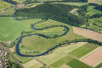 Werra river loops in Herleshausen