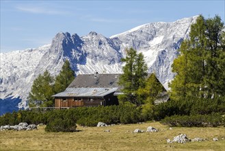 Mountain hut in front of the mountain Grosser Priel