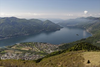 Locarno peninsula and Ascona with Lake Maggiore