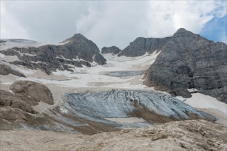 In front of the Marmolada glacier