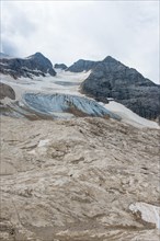 In front of the Marmolada glacier