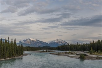Mount Hardisty and Mount Kerkeslin with Athabasca River