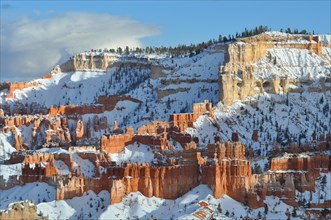 Pinnacles at Bryce Amphitheater with snow