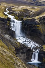 Ofaerufoss Waterfall in the Eldgja Gorge