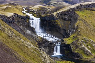 Ofaerufoss Waterfall in the Eldgja Gorge