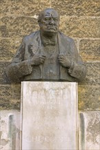 Winston Churchill Statue in front of British Embassy in Prague