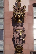 Statue of Emperor Karl III on the facade of the Romer building