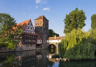 Weinstadel and water tower by the river Pegnitz