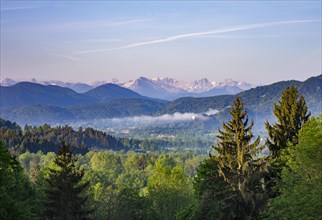 View from the Sonntraten near Gaissach over the Isar valley