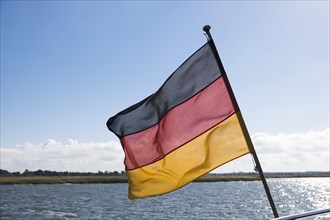 German flag on a ship
