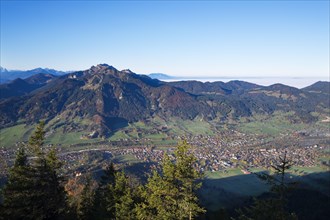 View from Geierstein mountain over Lenggries and Brauneck