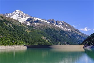 Schlegeis reservoir with dam wall
