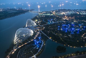 View of the illuminated Gardens by the Bay
