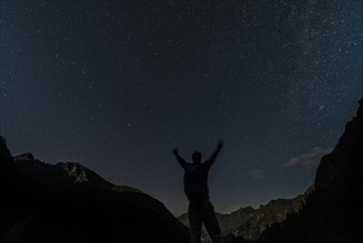 Silhouette of person looking at the stars