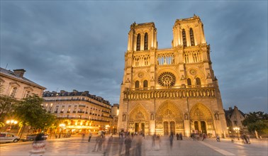 Notre Dame Cathedral at dusk