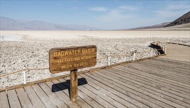 Sign lettering Badwater Basin